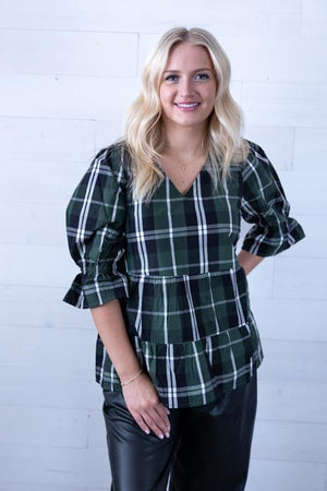 Green Ashford Plaid Top