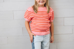 Girls Pink and Red SS Sweater