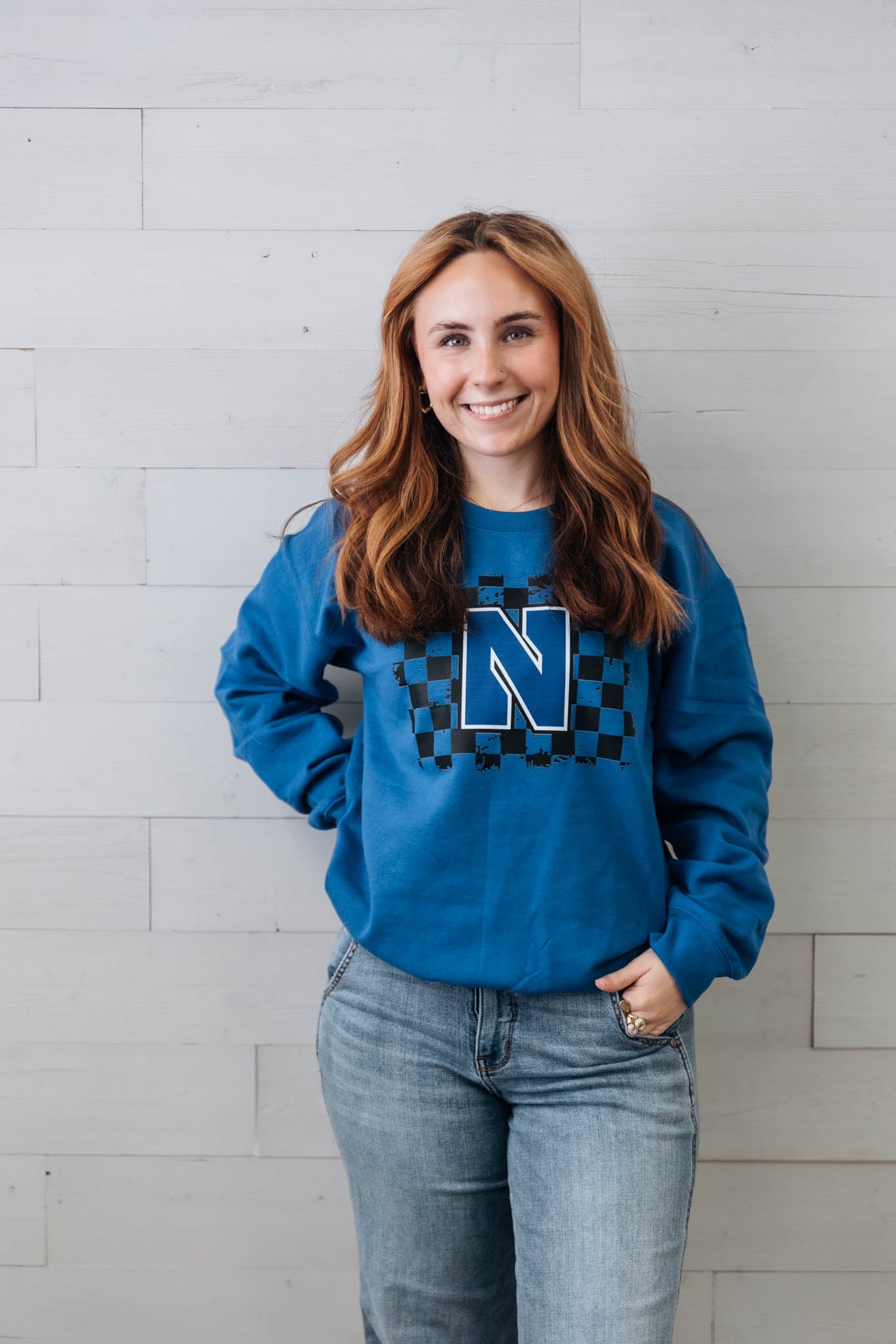 Newcastle Blue Checkered Sweatshirt