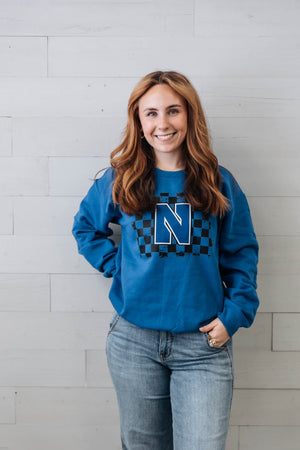 Newcastle Blue Checkered Sweatshirt