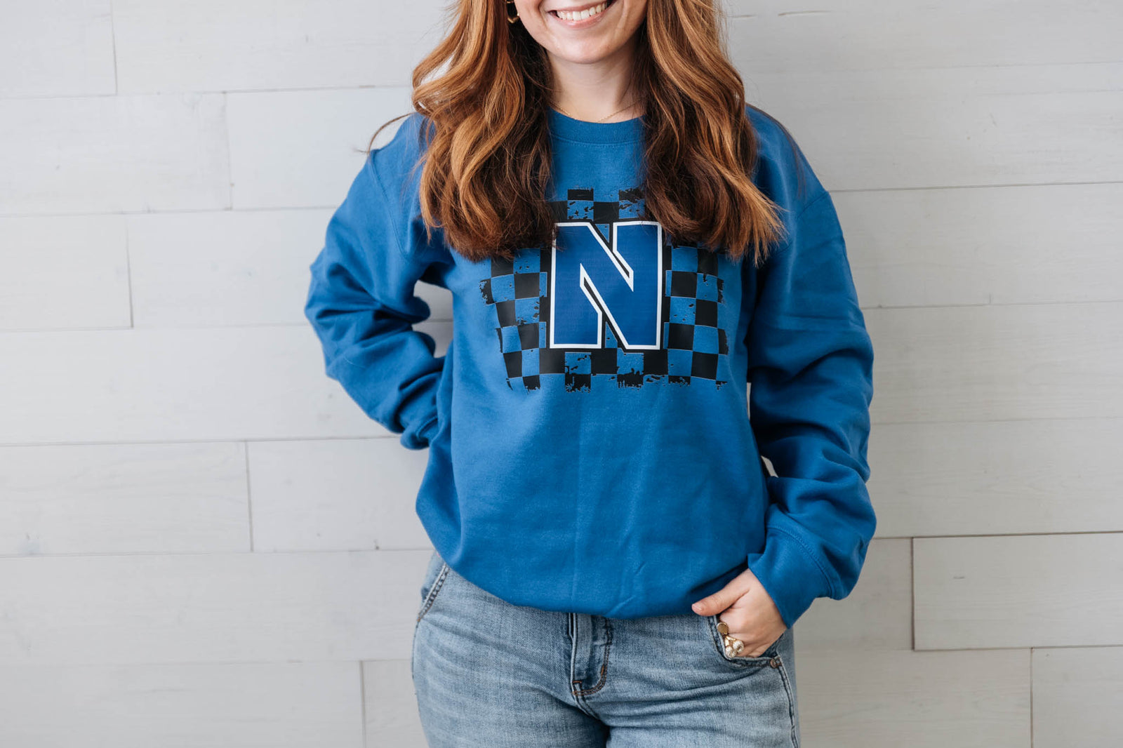 Newcastle Blue Checkered Sweatshirt