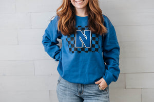 Newcastle Blue Checkered Sweatshirt