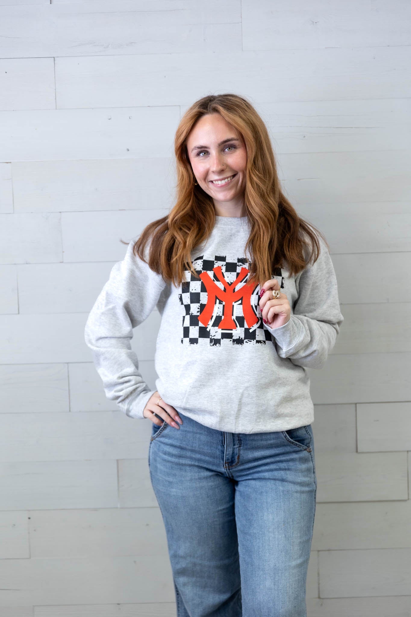 Checkered Yukon Miller Ash Grey Sweatshirt