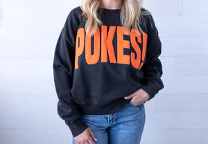 Smoke Pokes Mono Puff Ink Oversized Crew Hi-Dive Sweatshirt
