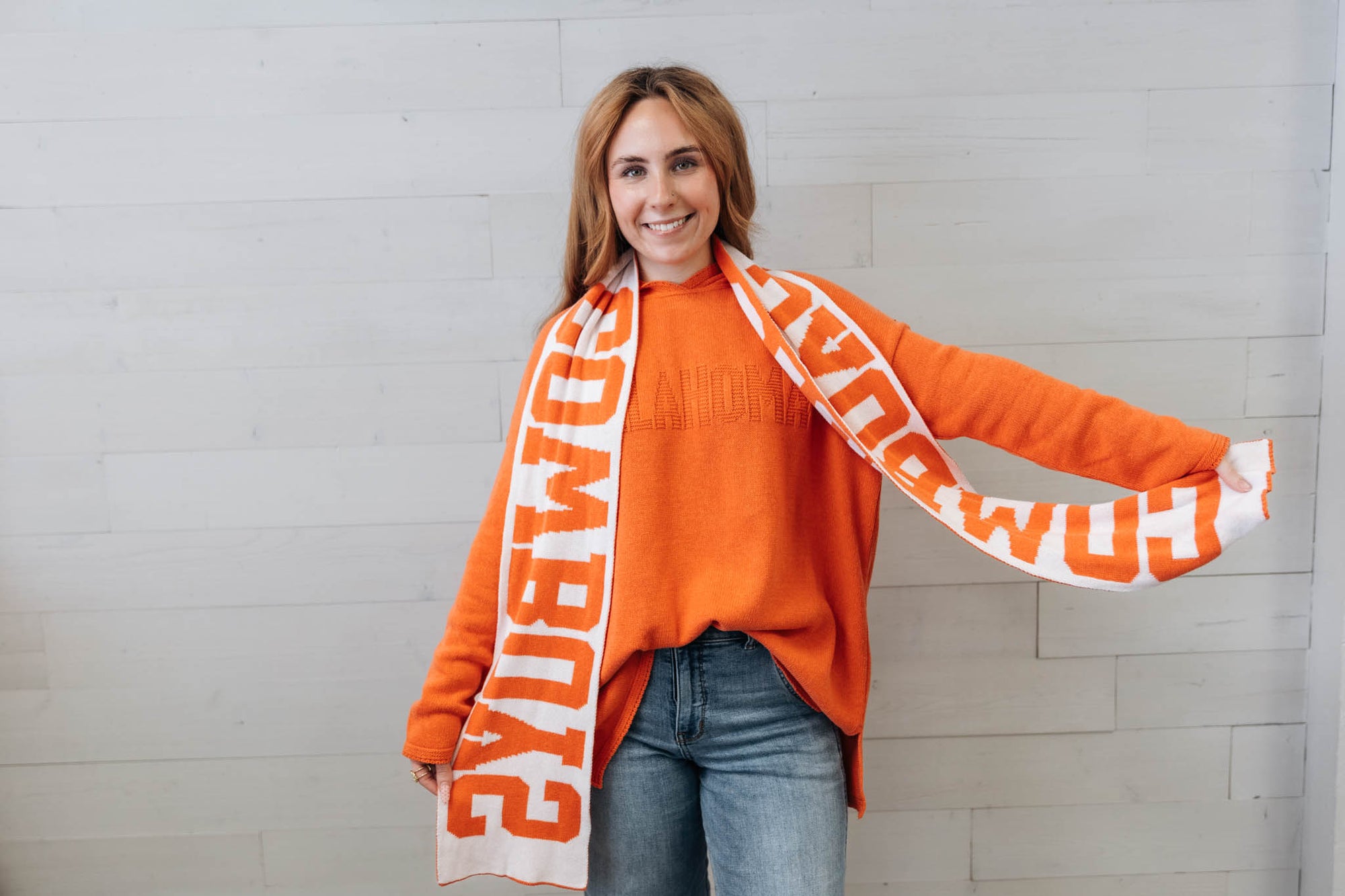 Gameday Cowboys Orange & White Scarf