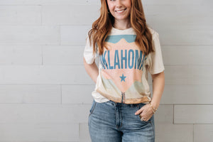 Oklahoma Road Sign Graphic Tee Ivory