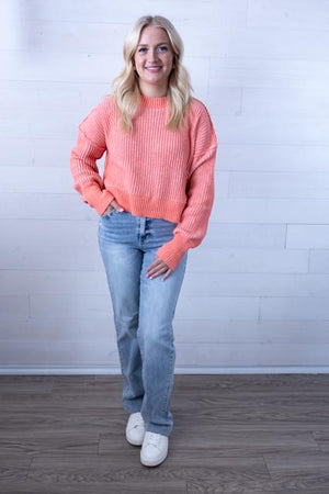 Thick Ribbed Chunky Sweater Orange