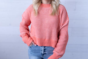 Thick Ribbed Chunky Sweater Orange