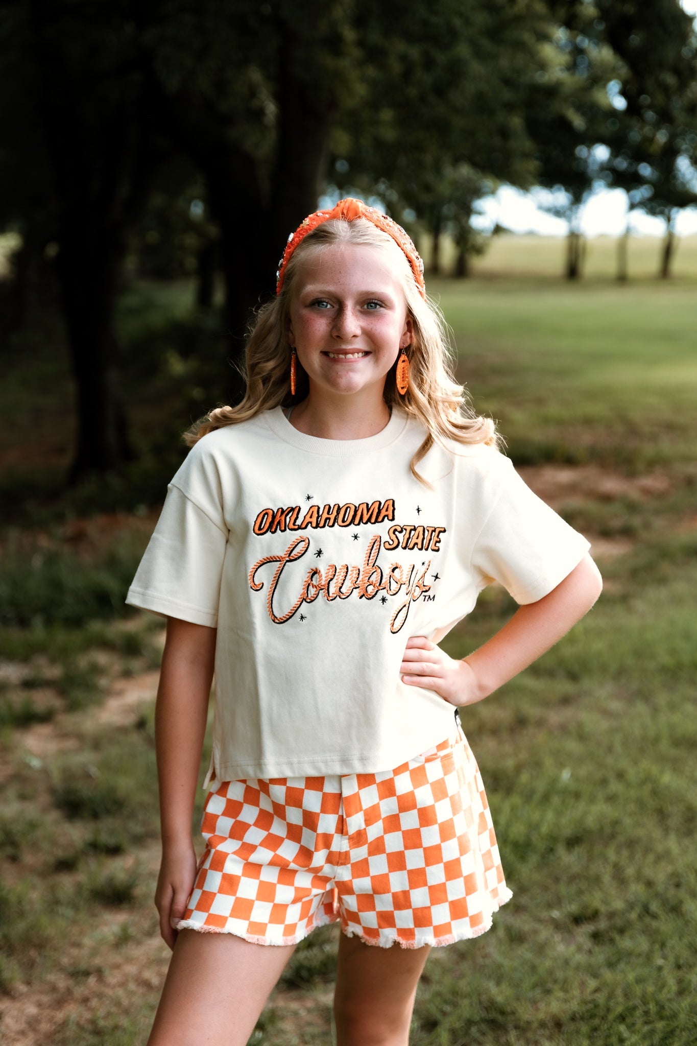gameday SOCIAL OSU Lasso Luxe HW Crop Tee