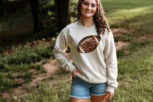 Leopard Football Sweatshirt Sand