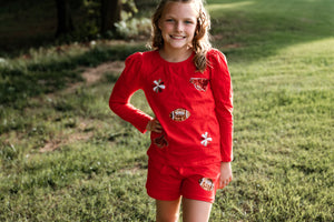 Girls Sparkle Cheer Set Red