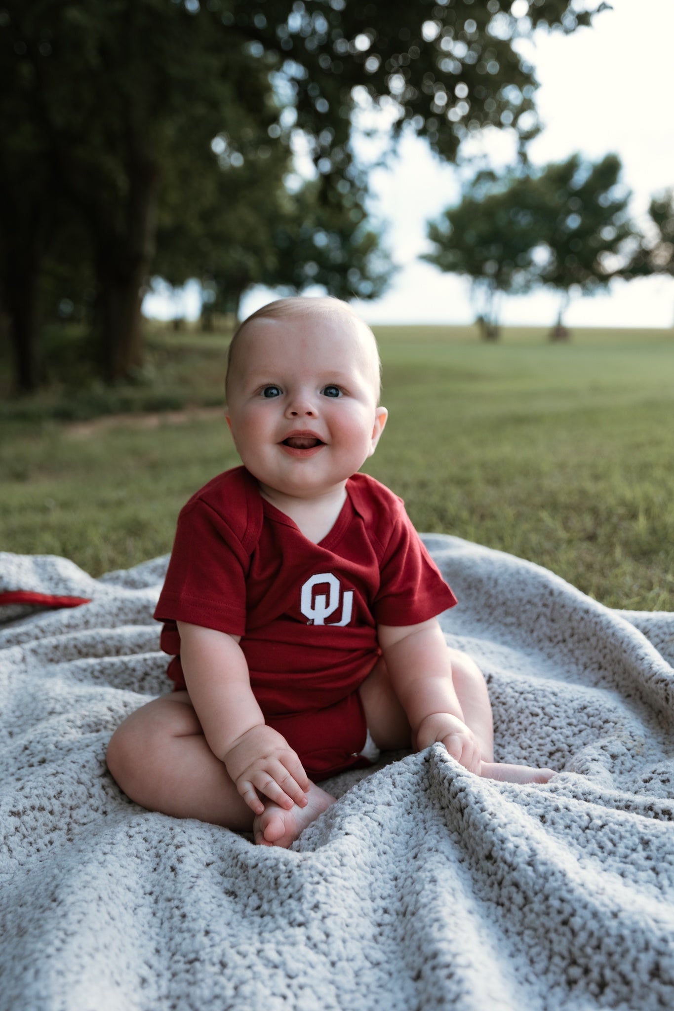 OU Baby Bodysuit Crimson