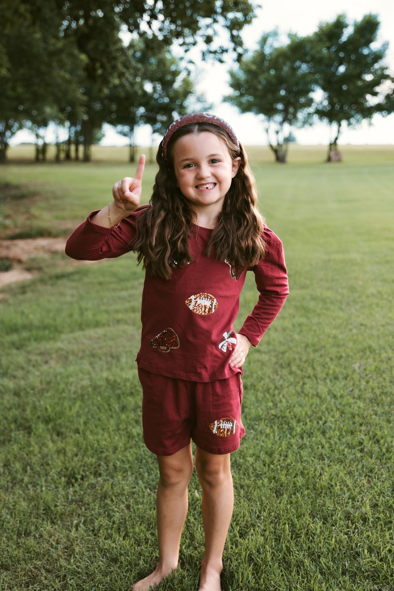 Girls Sparkle Cheer Set Crimson