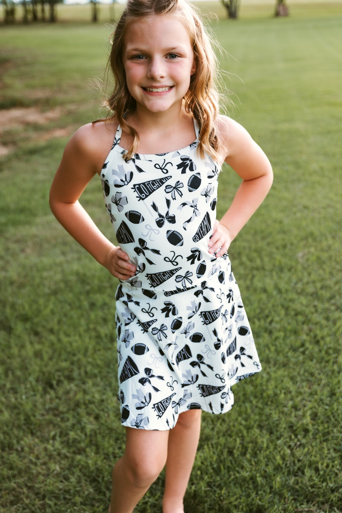 Girls Go Team Athletic Dress Black