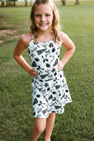 Girls Go Team Athletic Dress Black