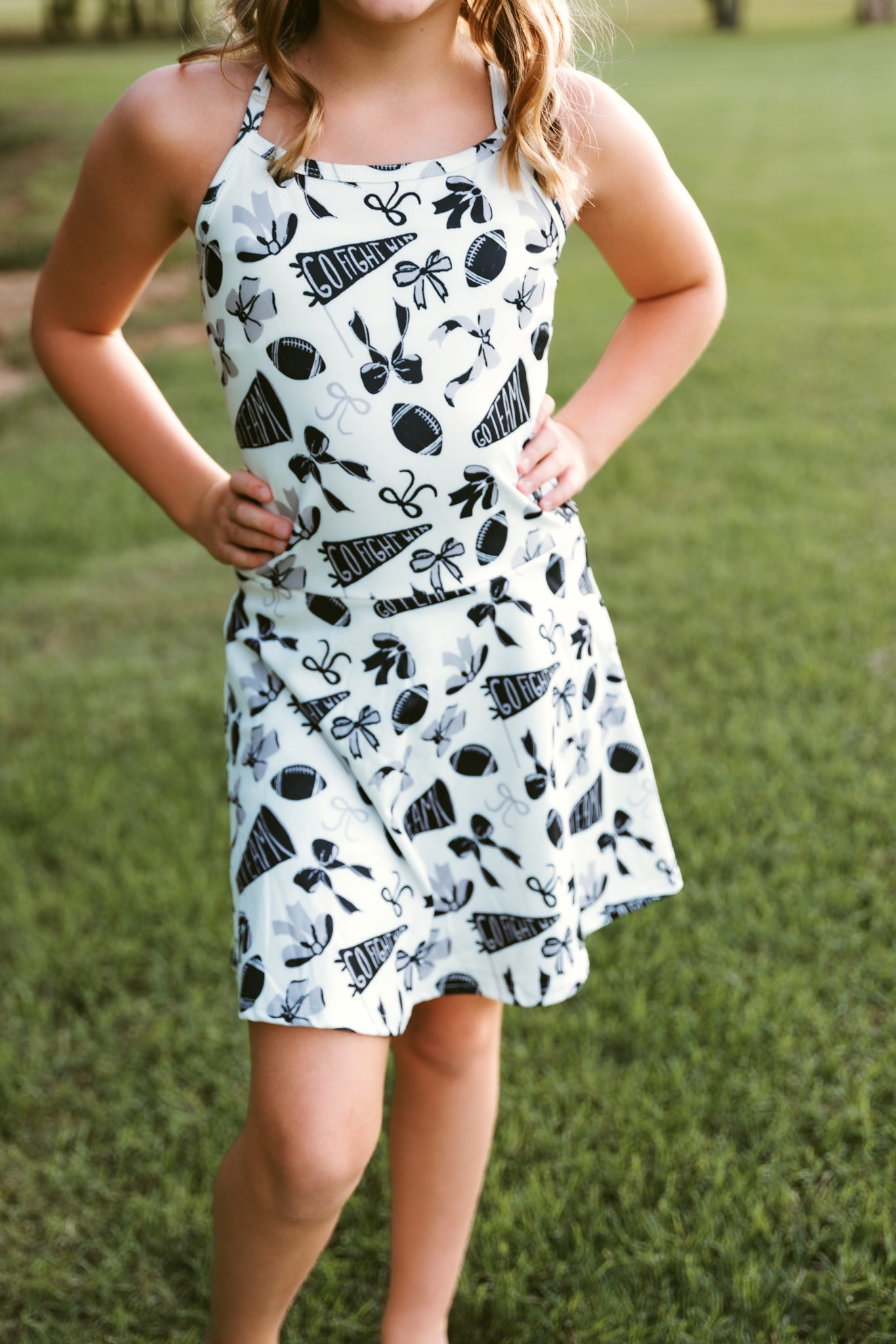 Girls Go Team Athletic Dress Black