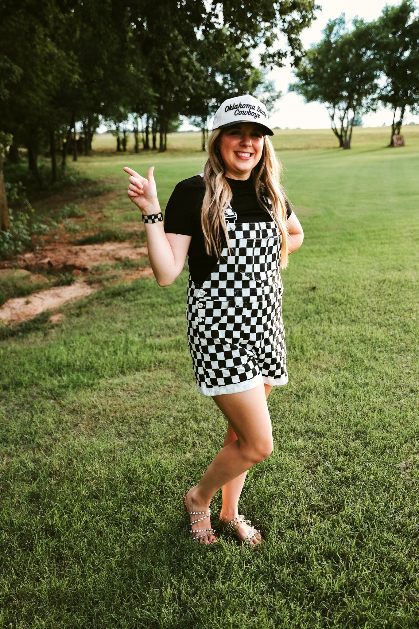 Gameday Checkered Jumpsuit Black and White