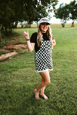 Gameday Checkered Jumpsuit Black and White