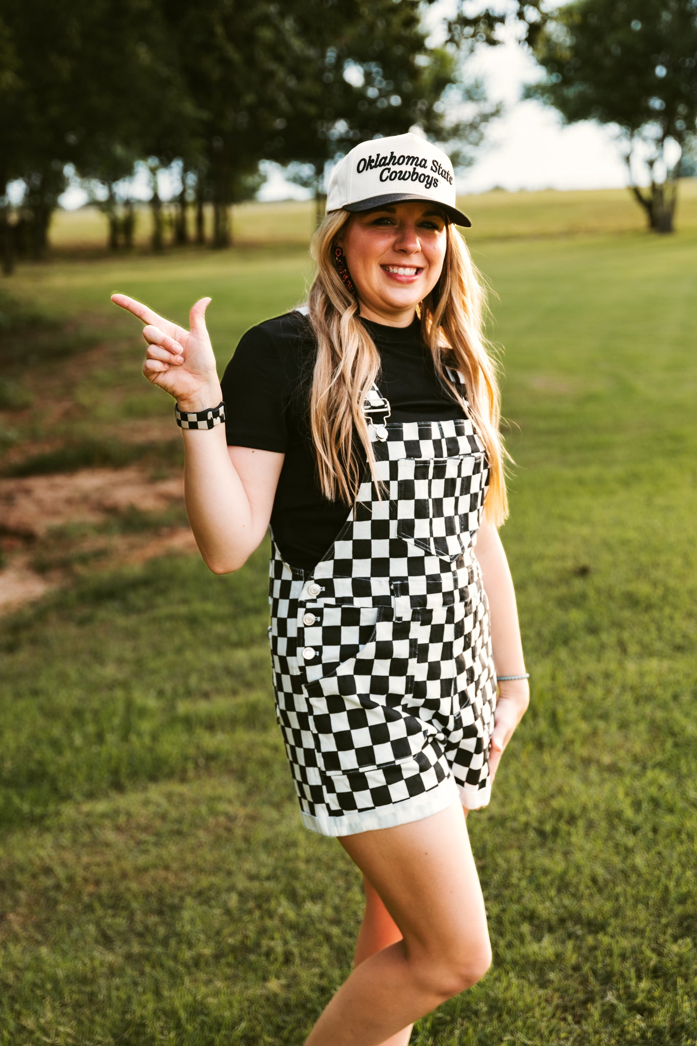 Gameday Checkered Jumpsuit Black and White