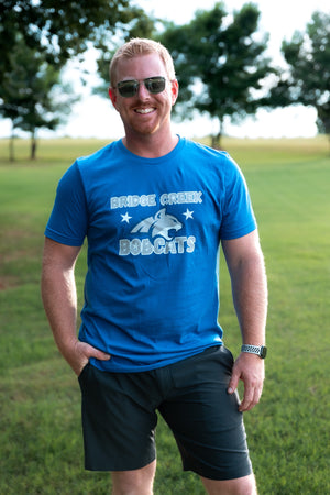 Adult Bridgecreek Bobcat Graphic Tee Royal Blue