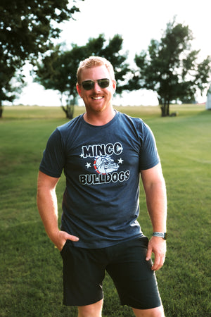 Adult Bulldog Stars Graphic Tee Navy