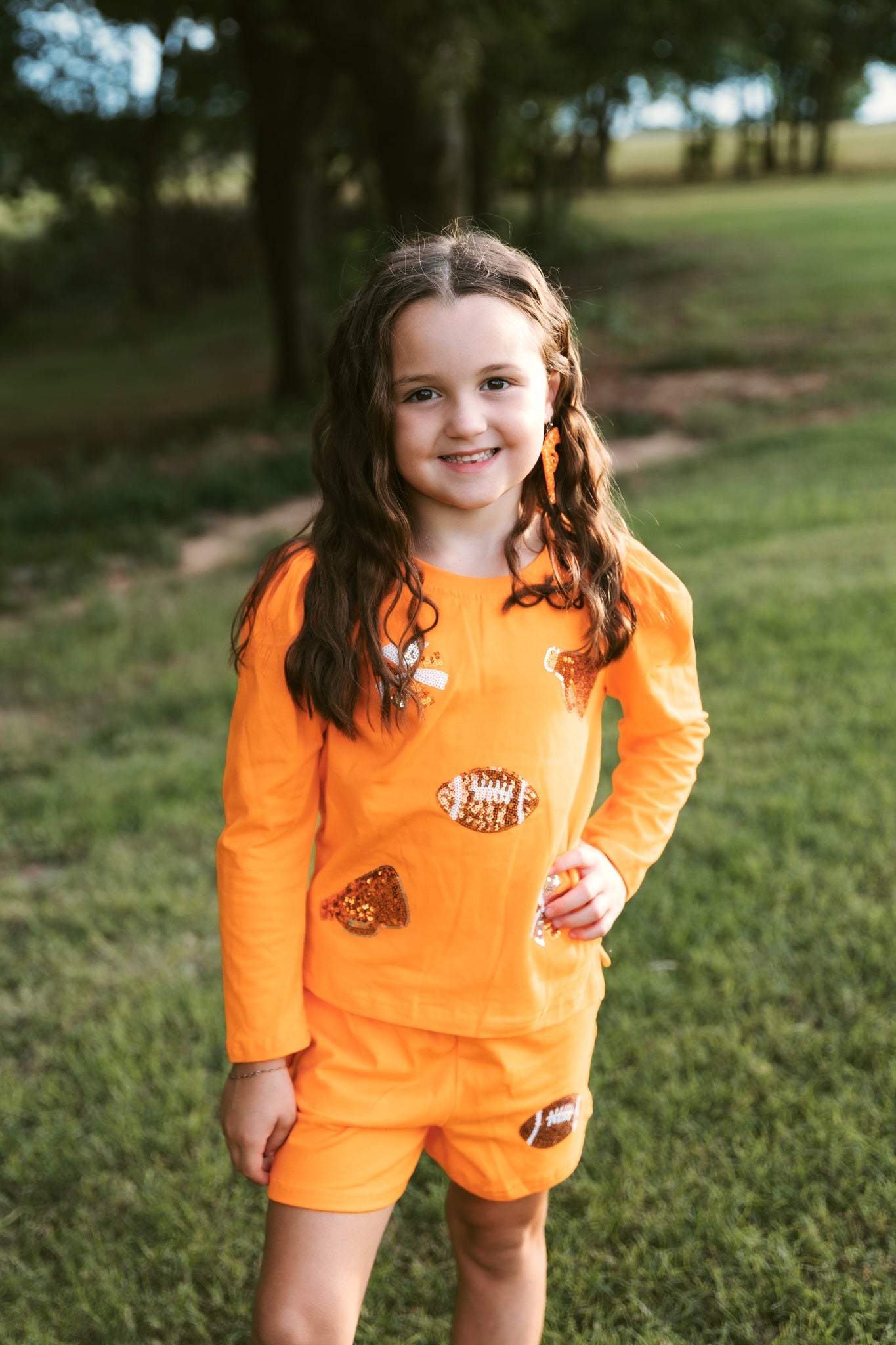 Girls Sparkle Cheer Set Orange