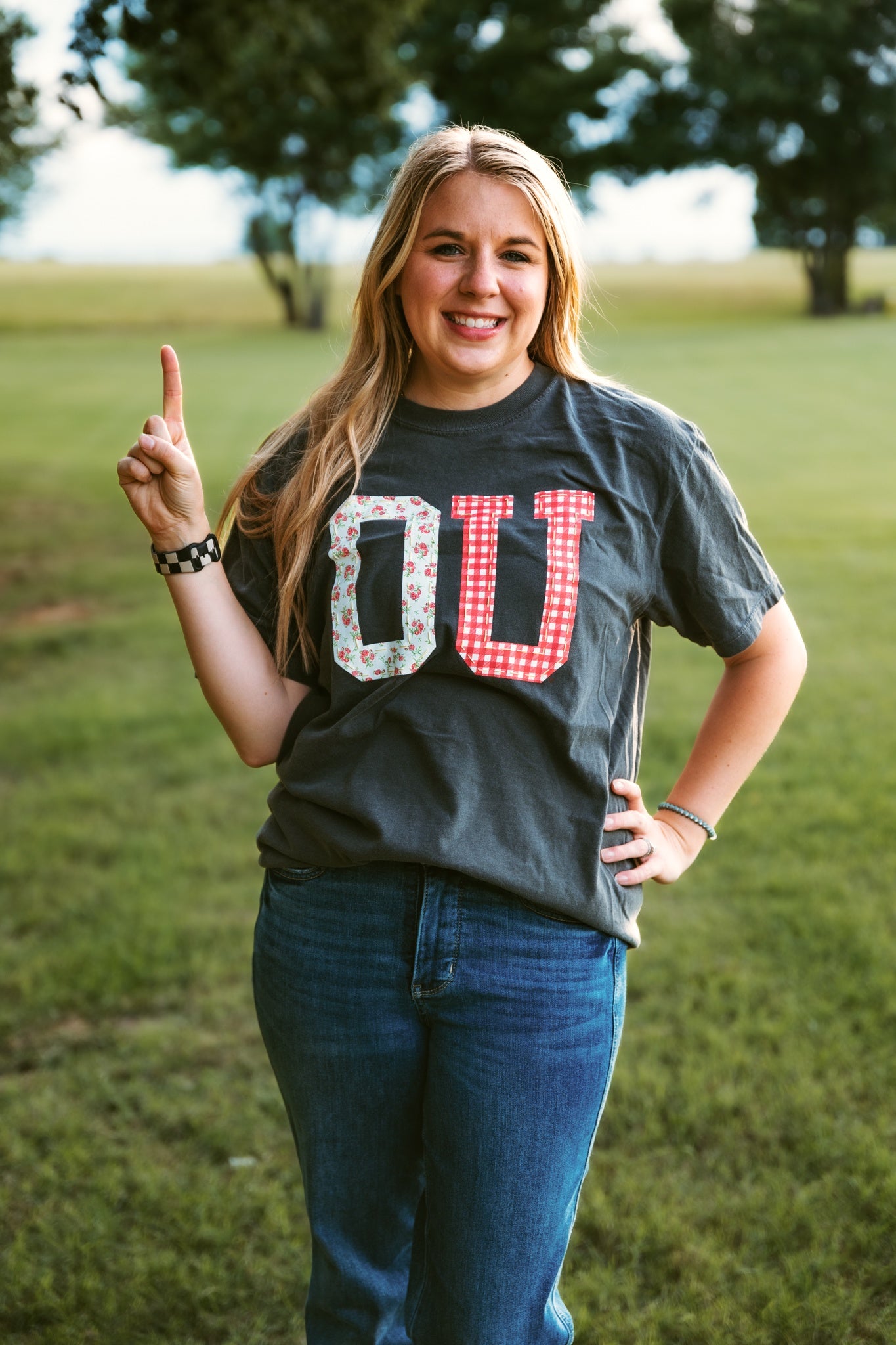 OU Quilted Graphic Tee Pepper