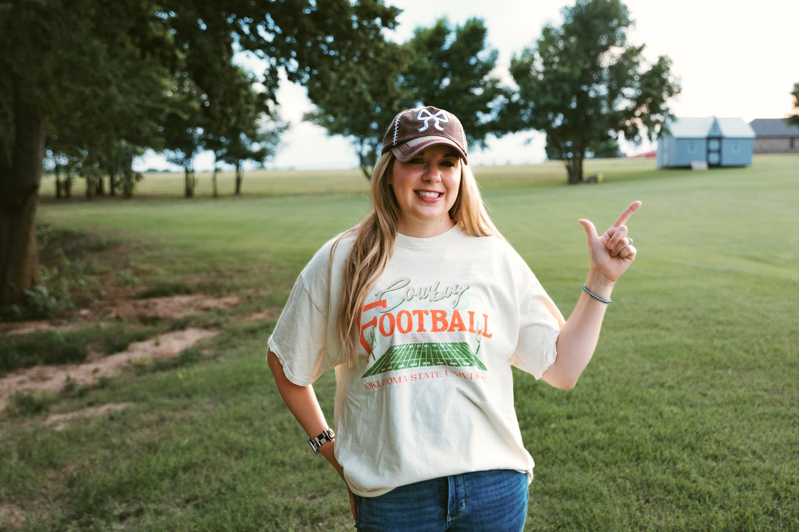 OSU Football Field Thrifted Tee Ivory