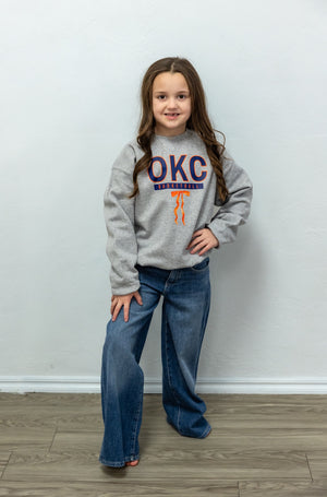 Kids Grey Thunder OKC Basketball Sweatshirt