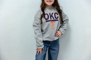 Kids Grey Thunder OKC Basketball Sweatshirt