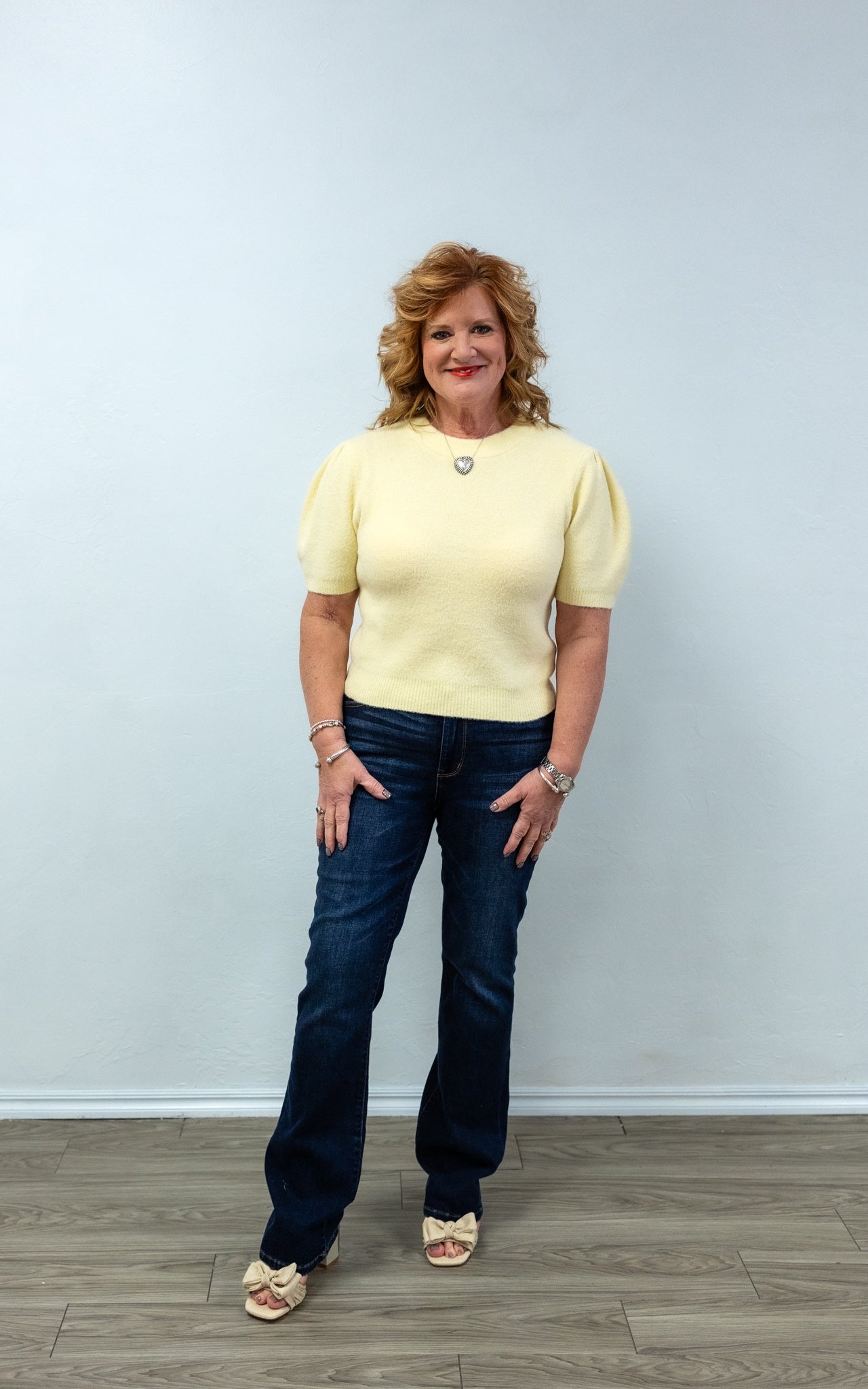 Simply Sweet Round Neck Knit Top - Light Yellow