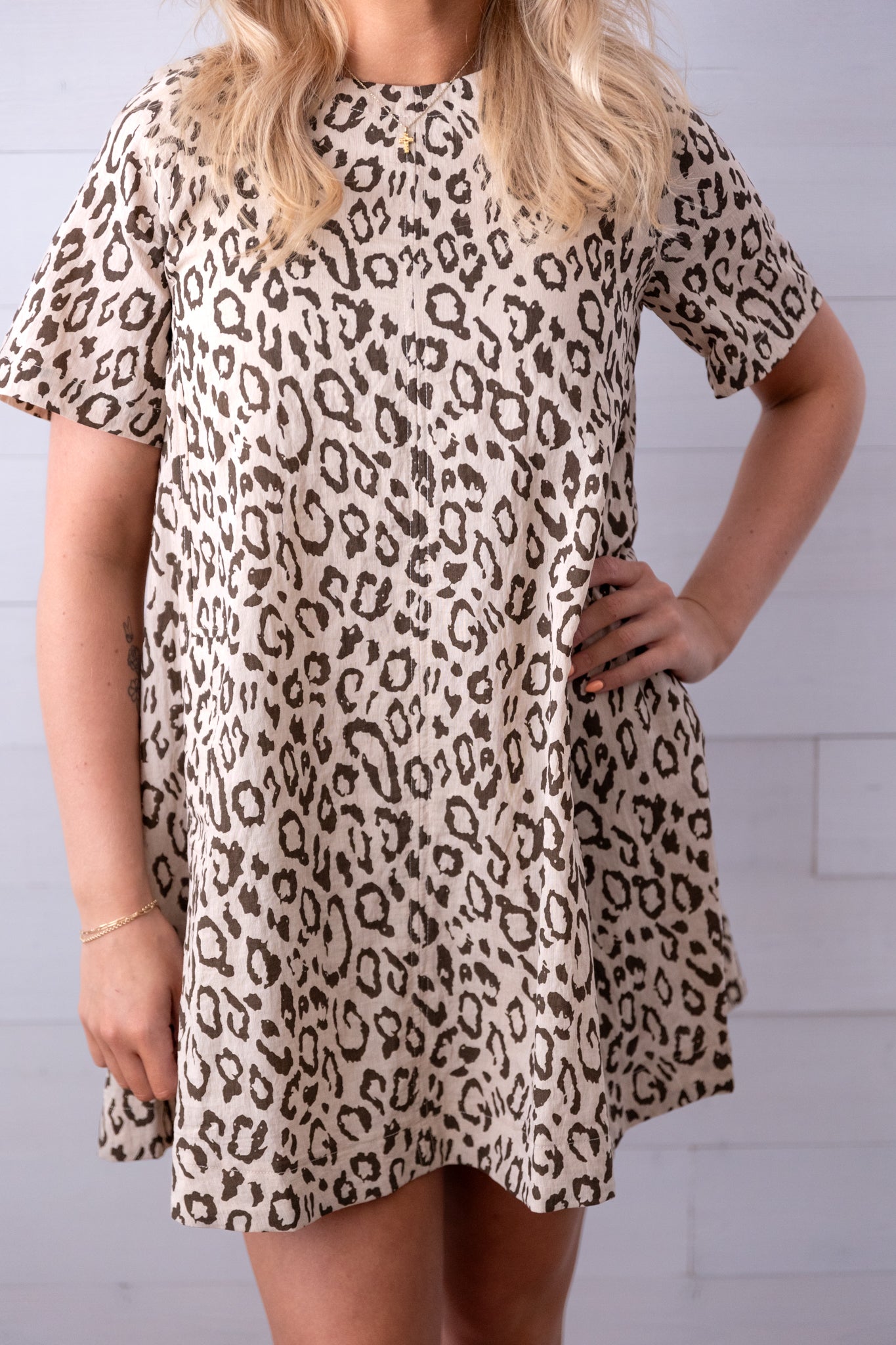 Leopard Print Comfy Mini Dress
