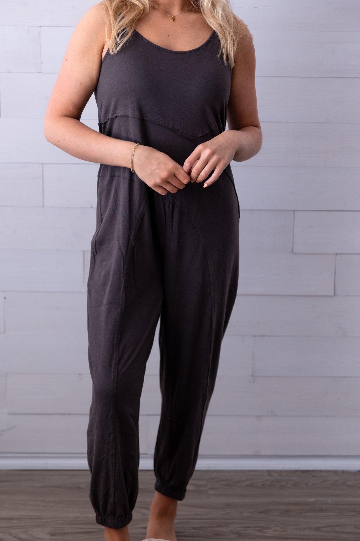 Casual Comfy Jumpsuit Charcoal