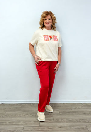 Modal Poly Span Scuba Pintuck Pants-True Red