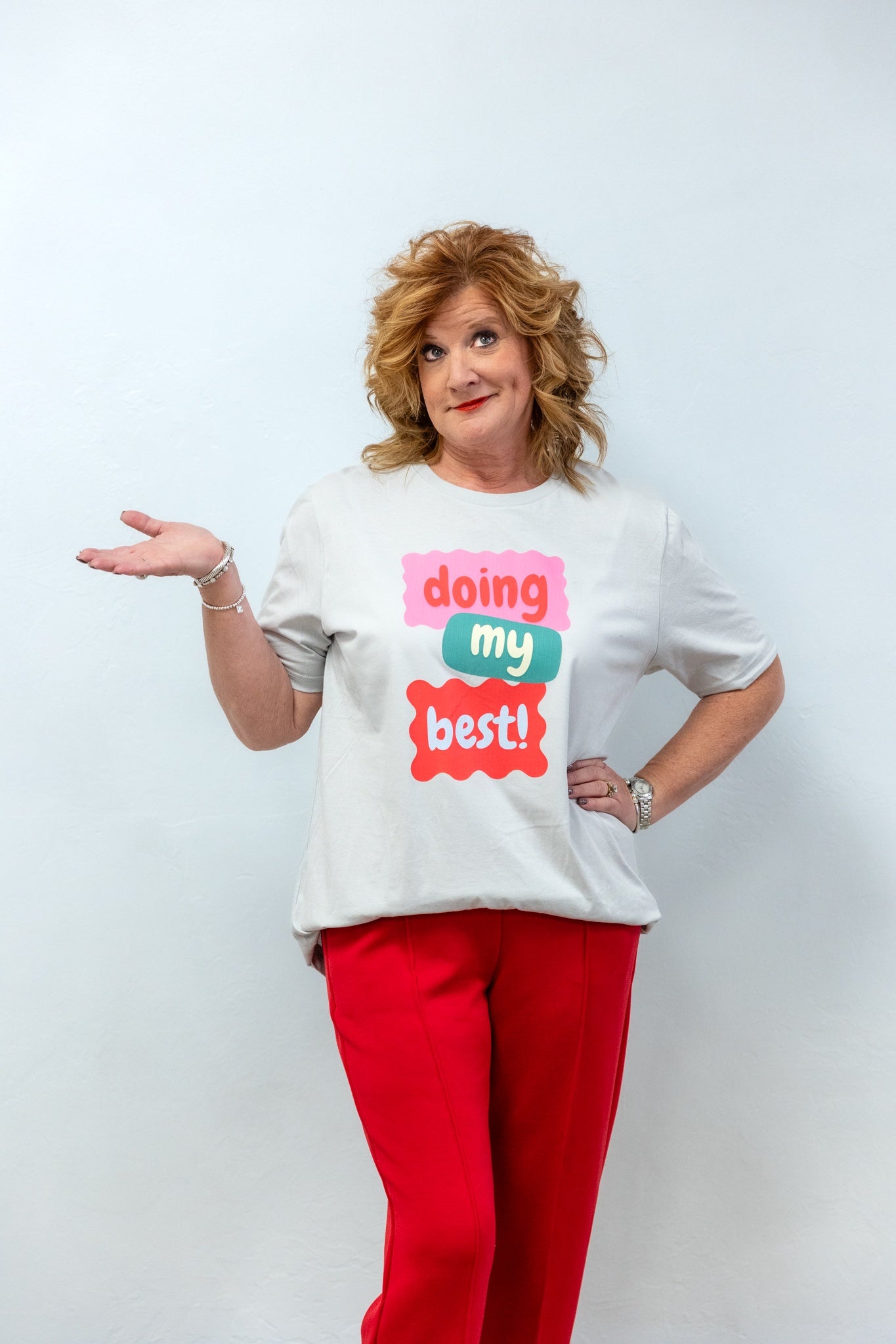 Doing My Best Graphic Tee Grey