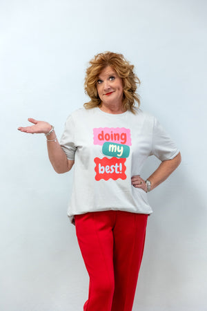 Doing My Best Graphic Tee Grey