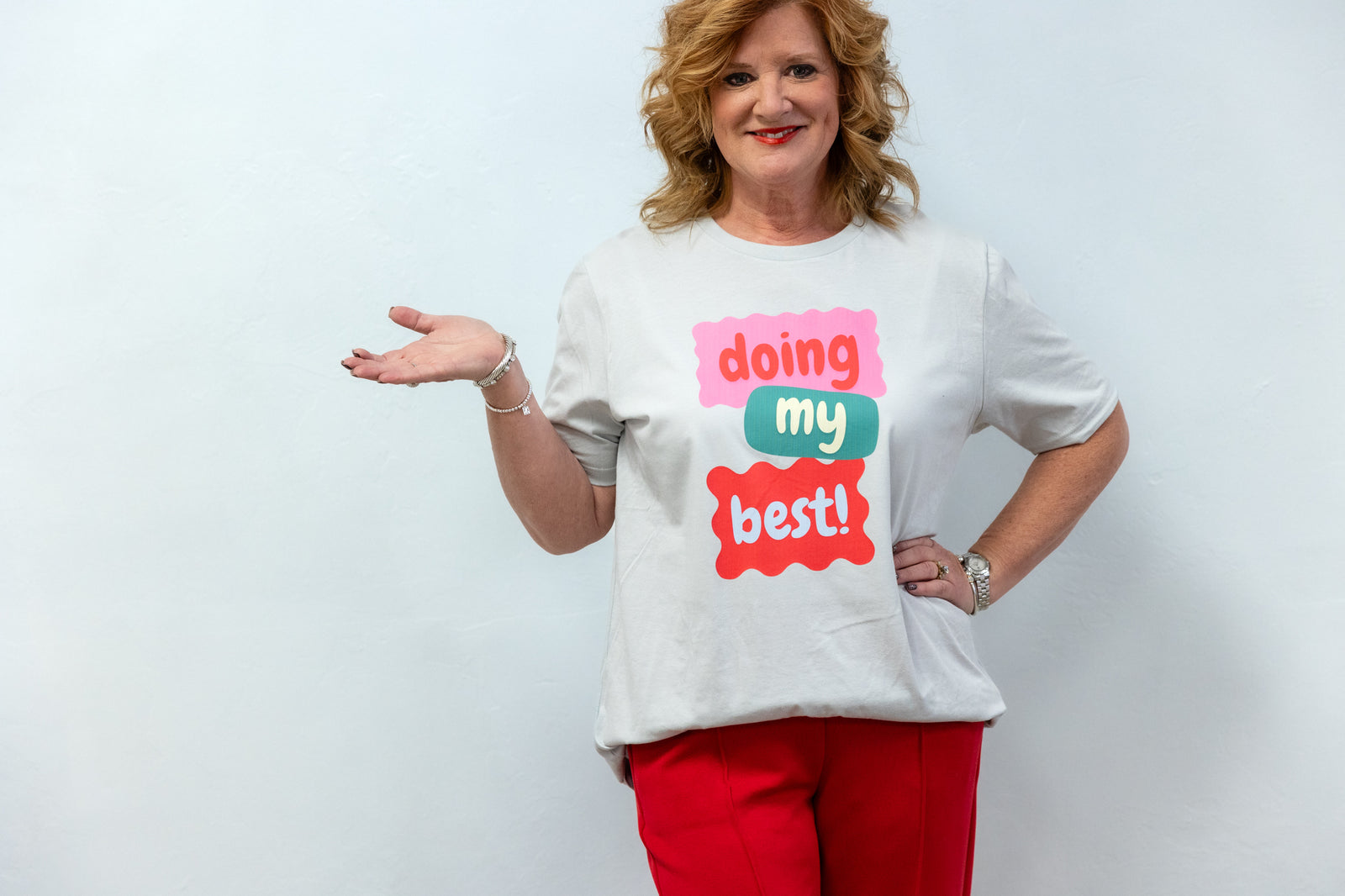 Doing My Best Graphic Tee Grey