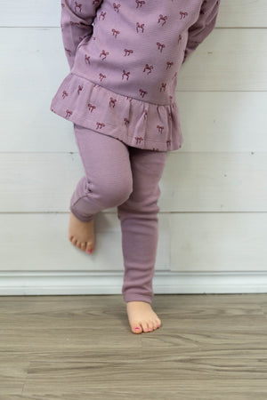 Organic Peplum Top & Bow Leggings Set