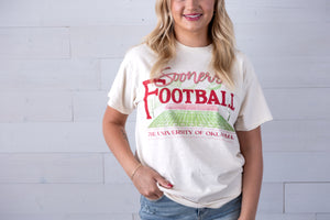 OU Football Field Thrifted Tee Ivory