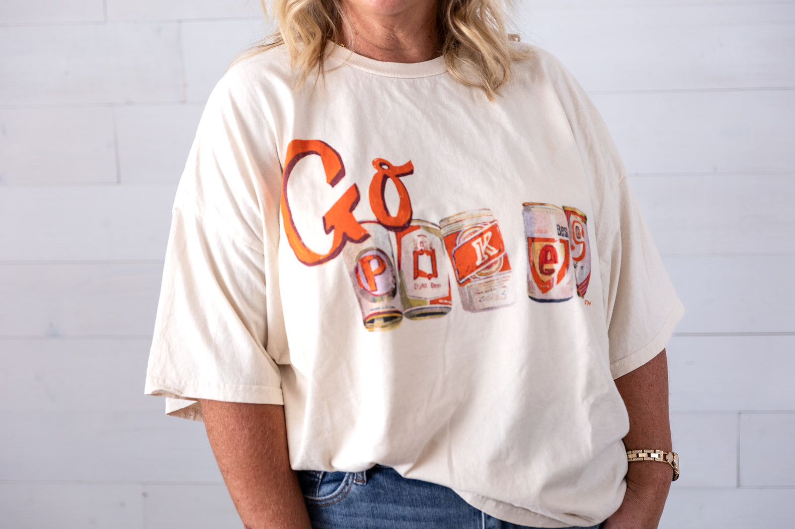 OSU Pokes Cans Graphic Tee Ivory