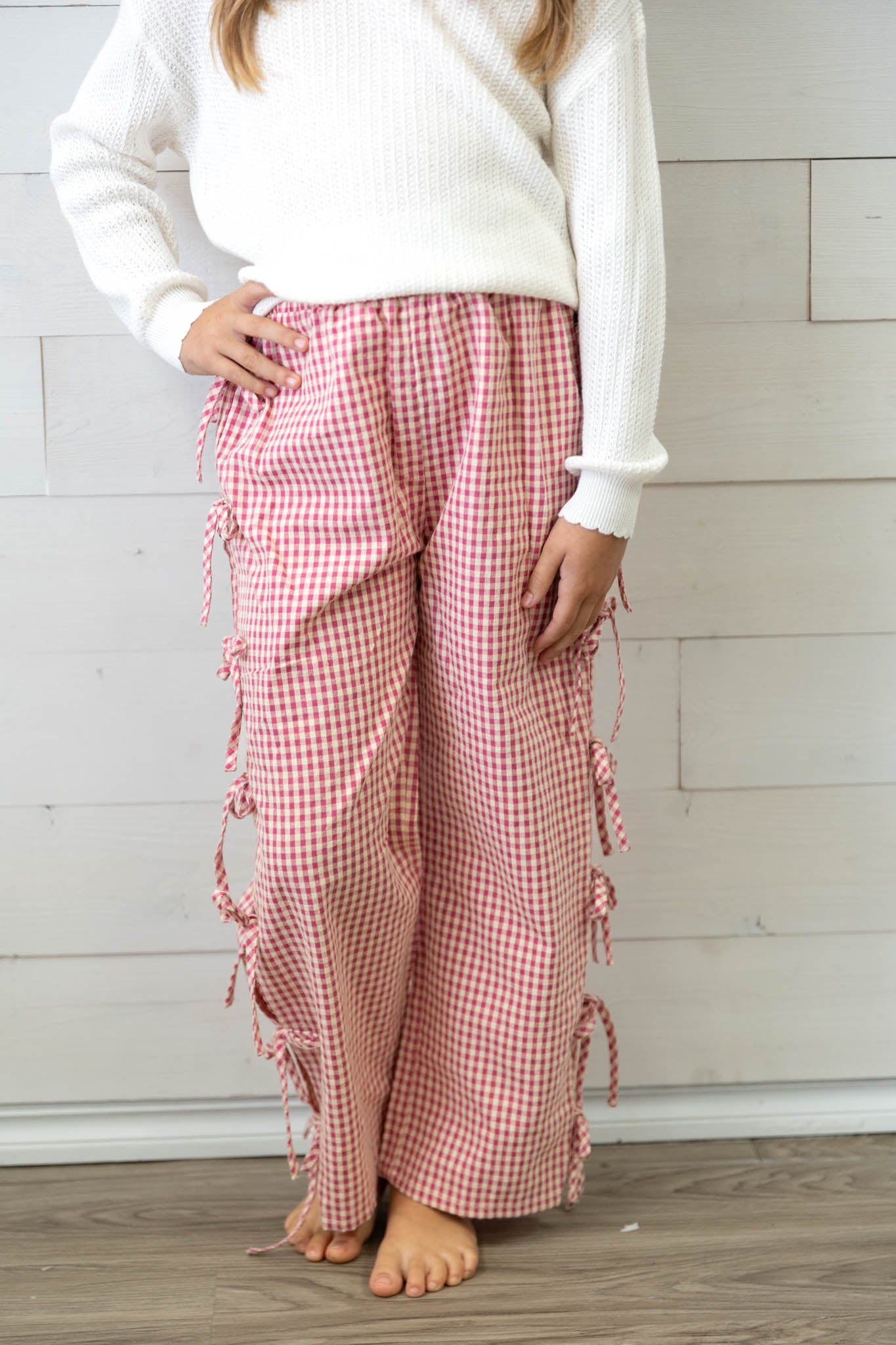 Bowtastic Red & White Check Pants