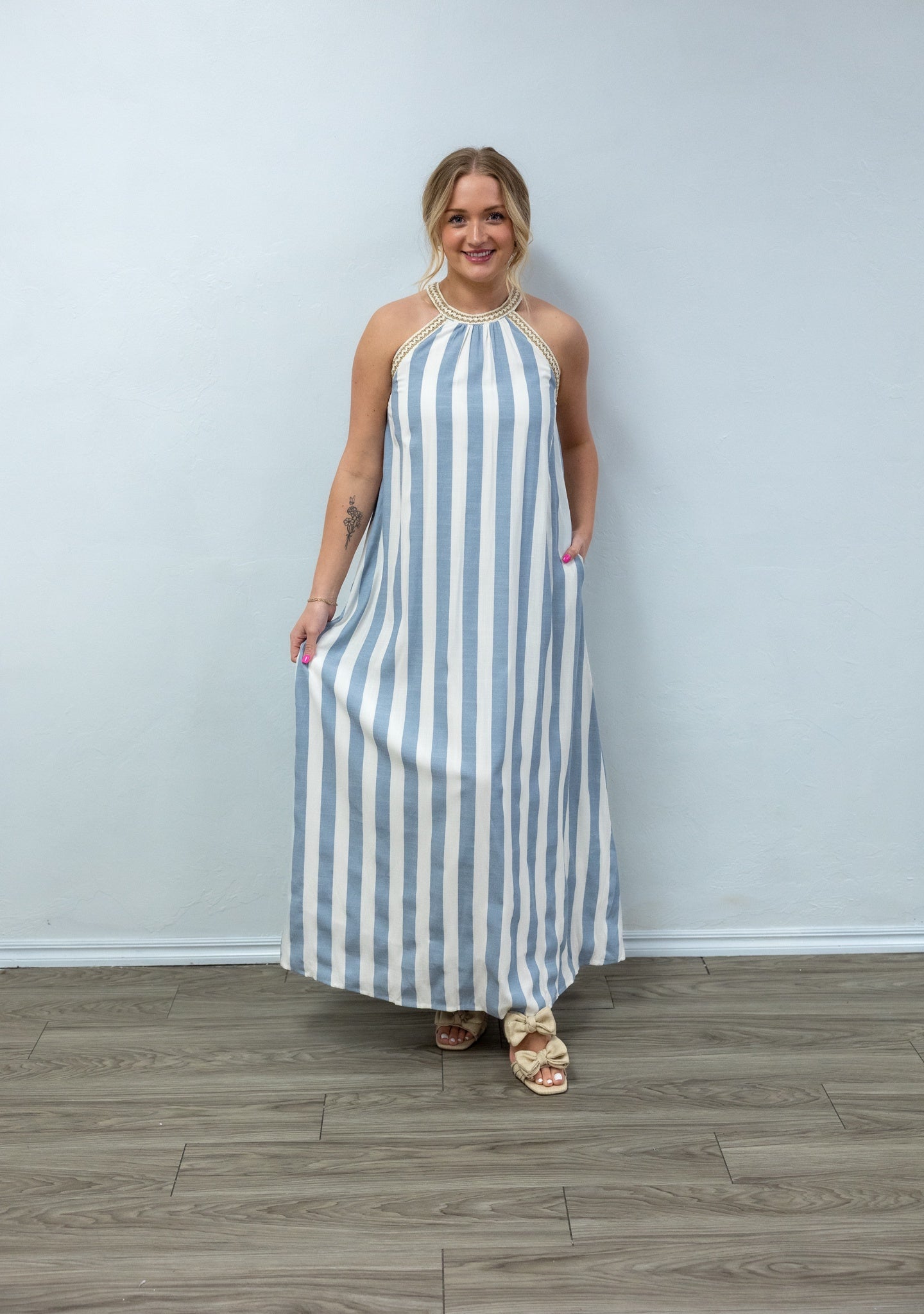 buffalo ladies' striped dress Buffalo Women Ladies' Striped Dress Pink White Size Small