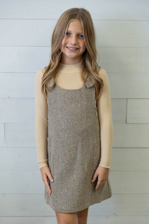 Girl's Beige Knitted Sweater