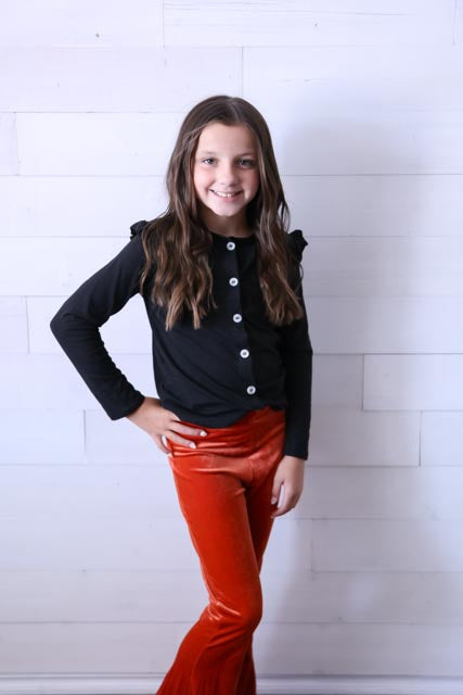 Black Ruffle Cardigan