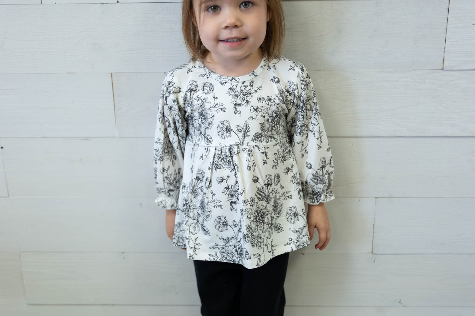 Petale Grey LS Ruffle Waist Top & Leggings