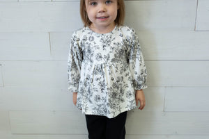 Petale Grey LS Ruffle Waist Top & Leggings