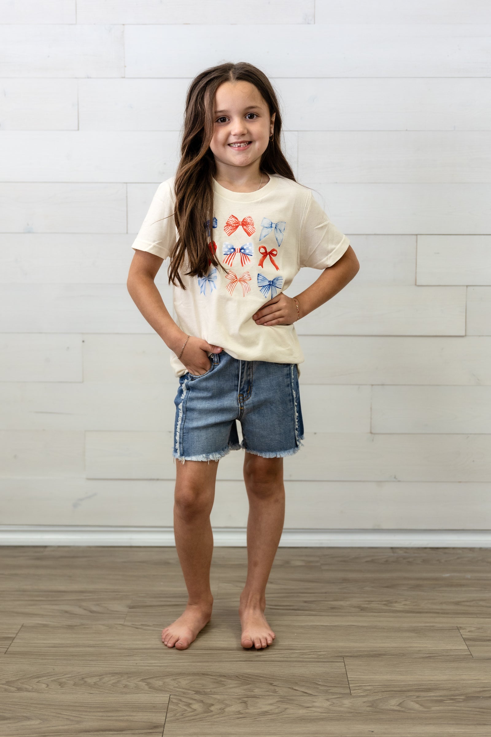 Girls Frayed Jean Shorts Denim
