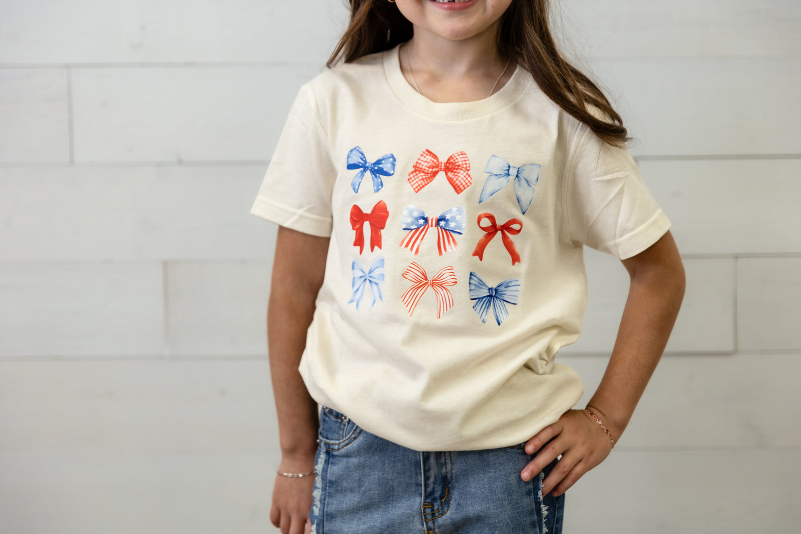 Youth Red White Blue Graphic Tee Ivory