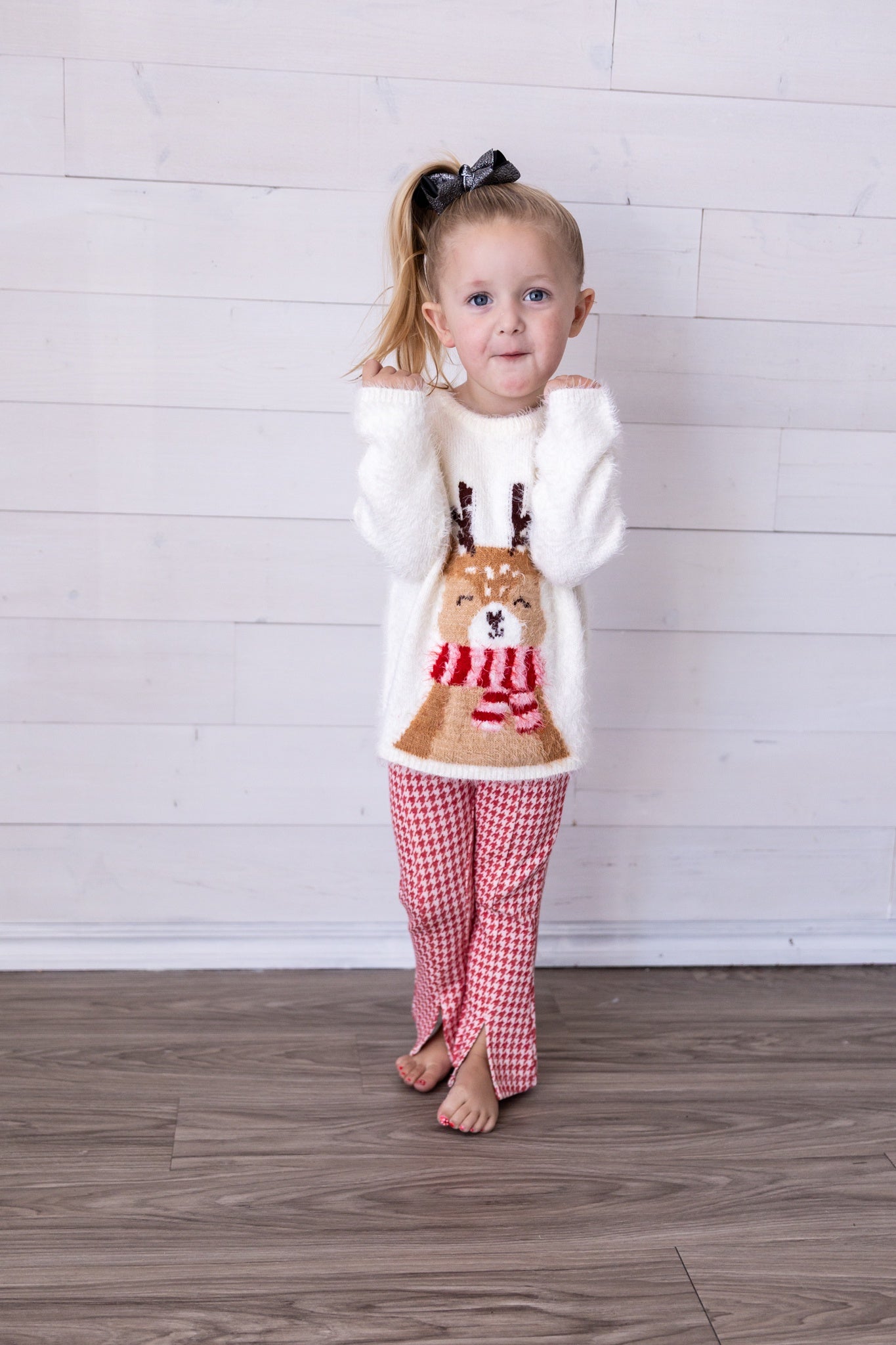 Chex Red Houndstooth Bell Bottoms