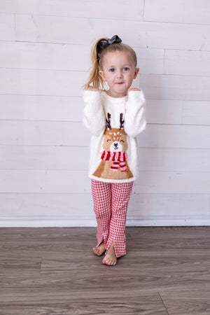 Chex Red Houndstooth Bell Bottoms